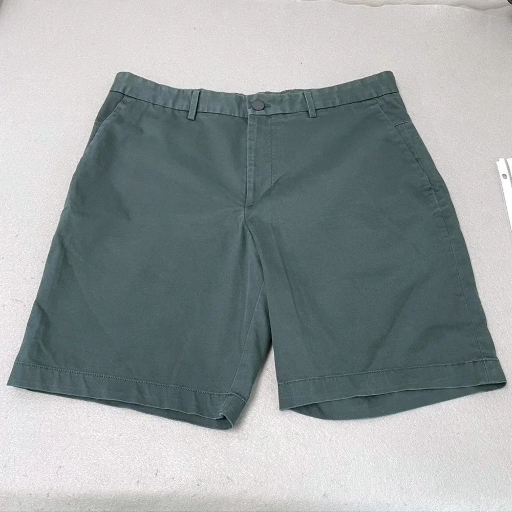 Banana Republic Aiden Shorts Mens 34 Misty Green Stretch Chino Preppy‎ Classic